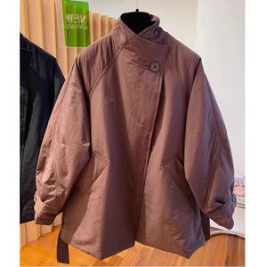 253814 - 원버튼 와이드 누빔점퍼 빅사이즈점퍼 여성자켓 간절기자켓 가을점퍼 여성점퍼  여성겨울점퍼 봄점퍼 빅사이즈점퍼