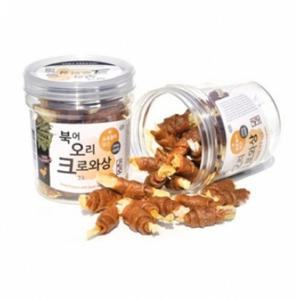 강아지 크로와상 북어 오리고기 200g 애견 통간식 강아지간식 강아지영양간식 강아지통간식