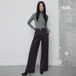 [론칭가69,900원] 더엣지 25FW 투턱 기모 와이드 데님