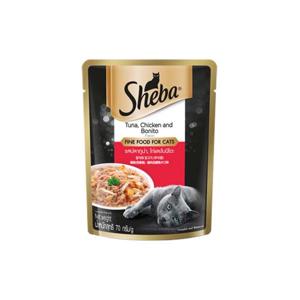 고양이 습식 주식 파우치 참치와 닭고기 70g x 12개 세트