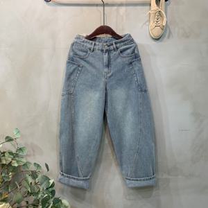 [브리치]  / 마시 스냅 사선 절개 라인 포켓 배기 청 바지 4color