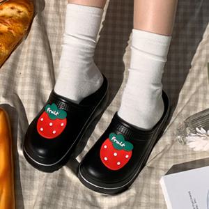 인더슈 EVA 푹신 스트로베리 통굽 슬리퍼 (5cm)
