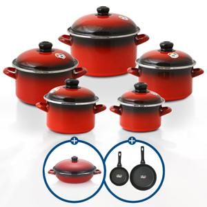 [선택1)깊은형] ELO IH 빨강법랑냄비 깊은형 세트