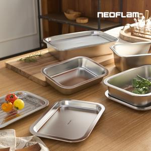 스텐밧드 스텐304 연마제가 필요 없는 스틸 트레이 11종 세트 (M+M깊은형+L+XL)