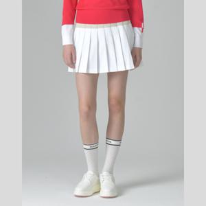 헤지스골프 여성 에센셜 변형 플리츠 스커트HWSK5C601OW