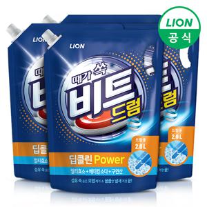 비트 세탁세제 딥클린파워 액체 2L리필드럼 4개