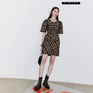 이라클 체크 미니 원피스 SAOP03341_BR