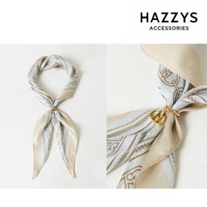 [선물포장] Toile de Jouy 블루 프린트 실크 스카프 [링포함] HISC5E343B1