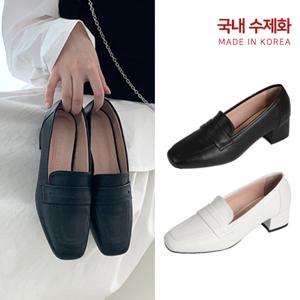 인더슈 렌토 국내수제화 여성수제화 여성단화 페니로퍼 미들힐(4cm)