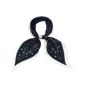 루이까또즈 스테인 마름모 실크 스카프 블랙 2ESD971BL