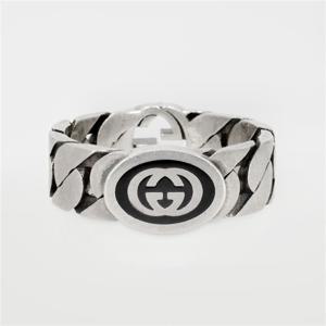 인터로킹 G 에나멜 실버 반지 678656 J8410 8191