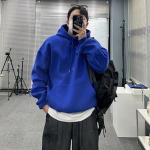 [브리치] 유인맨즈 / 남자 오버핏 두꺼운 모자큰후드티 파란색후드티