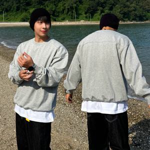 [브리치] 클라쓰업 / 탄폰 남자 루즈 오버핏 탄탄 절개 무지 맨투맨