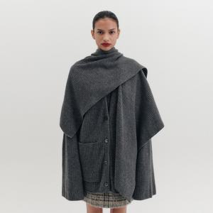 멀티 웨이 숄 가디건 - 그레이