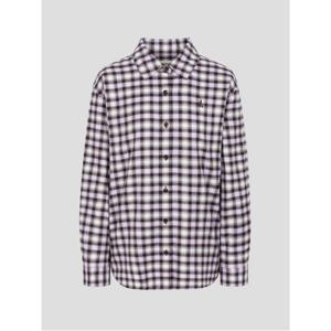 기모 체크 오버핏 셔츠  라벤더 (BF5964C03T)