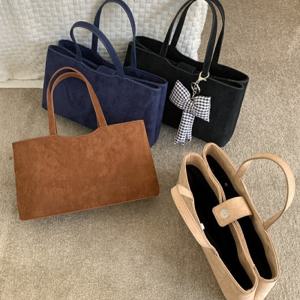 [브리치]  / 여성 심플 스웨이드 토트백 사각 디자인