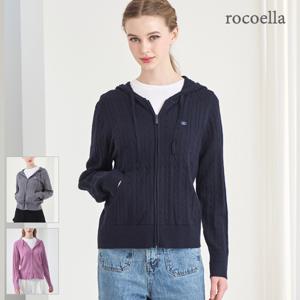 모레드 풀케이블 자수 여성 후드집업