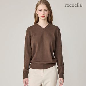 베이크 베이직 여성 V넥 니트