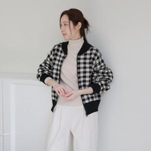 [최초가 109,000원]모던 깅엄 체크 니트자켓+풀오버 2종 세트