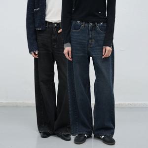 스냅 와이드 데님 팬츠 [2COL] / WBE3L11508