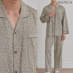 마누아 남자잠옷세트 30수 9부 레이온 파자마 카라 홈웨어 상하 국산