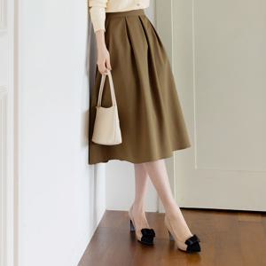 (~XL까지) 일보리스 하이웨스트 뒷밴딩 플레어 스커트 가을 하객룩 오피스룩 모임룩 격식룩 빅사이즈