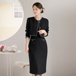 (~XXL까지) 로하리르 레이어드 자켓 트위드 원피스 가을 겨울 하객룩 오피스룩 모임룩 격식룩 빅사이즈