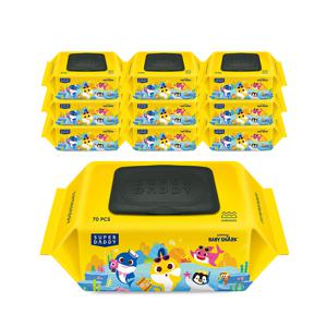 아기상어 에디션 옐로우 70g 물티슈 70매 10팩