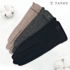 T로고자수 스마트폰 터치 여성용 모장갑