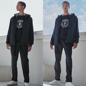 남성퀼팅기모트레이닝셋업(점퍼+티셔츠+팬츠)