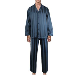 비비안 고급 사틴 스트라이프 자카드 남성 잠옷세트 MP8869A