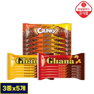 [롯데] 크런키 x 가나 초코바 맛대결 15개 세트