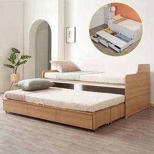 소피아 싱글 이단 슬라이딩 수납침대 프레임 (키즈 학생 성인 형제자매 엄마랑아빠랑 짝궁 국내제작)