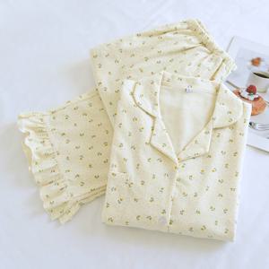 [브리치]  / (77사이즈 가능) 튤립 순면 기모 겨울 잠옷 세트