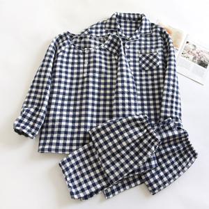 [브리치]  / 누빔 커플 잠옷 라운드넥 누빔소재 체크 잠옷