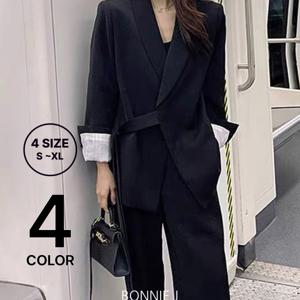[브리치]  /  정장 SET  로브 랩 스타일 정장 투피스 팬츠 수트 셋업/ 4컬러/ 4사이즈