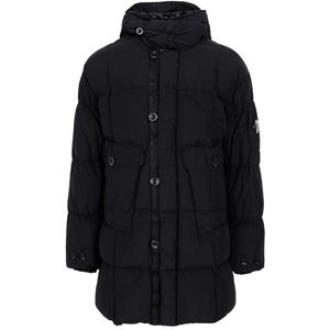 씨피컴퍼니 블랙 렌즈 후드 덕 롱 다운 자켓 17CMOW203A 005991G 999