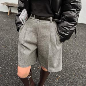 [브리치]  / NP315 여성 캐주얼 빈티지 모직 반바지