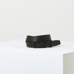 [선물포장] HJBE5F855BK_남성 블랙 버클 블랙 H장식 소가죽 자동벨트