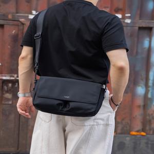 JUBA5E946BK [삭형콜라보][ROGAN] 로건 블랙 나일론 플랩형 크로스