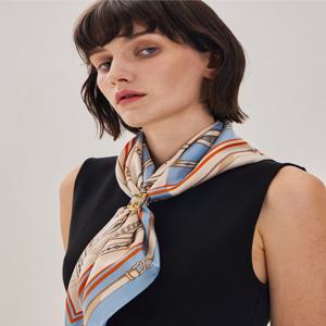 블루 DD체인 스카프&링 세트 DCSC5F703