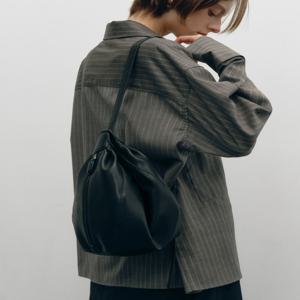 JABA5F601BK[SAGE][2WAY가능] 블랙 가죽 세이지 호보백 겸 슬링백 M