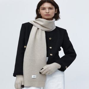 [머플러+장갑세트]아이보리 울캐시미어혼방 머플러장갑세트 JAMU5F500