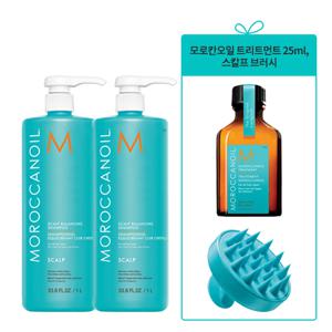 [단독]스칼프 밸런싱 샴푸 1000ML 듀오 (1L 2개)+단독(오일25, 스칼프브러시)