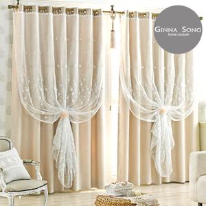 [지나송] 안나 자수레이스 이중암막커튼 풀세트