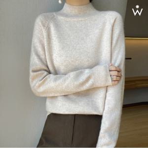 정상가:69,000원 ㅣ 심플 베이직 하프넥 긴팔 모달 니트 (WIADNT075)