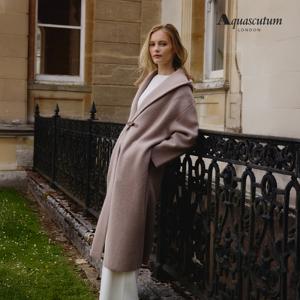 아쿠아스큐텀 25FW 울 알파카 버클 니트 코트 1종