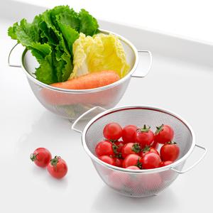 리본제이 무디타 스텐 메쉬 양수 바구니 채반 2종세트 19+21cm