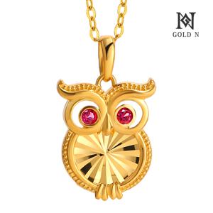 순금 24K 체리쉬 레드 부엉이 목걸이 소/대(3.75g)