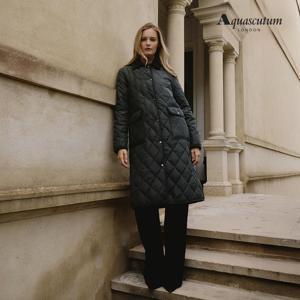 아쿠아스큐텀 25FW 여성 헝가리 구스다운 퀼팅 롱 코트